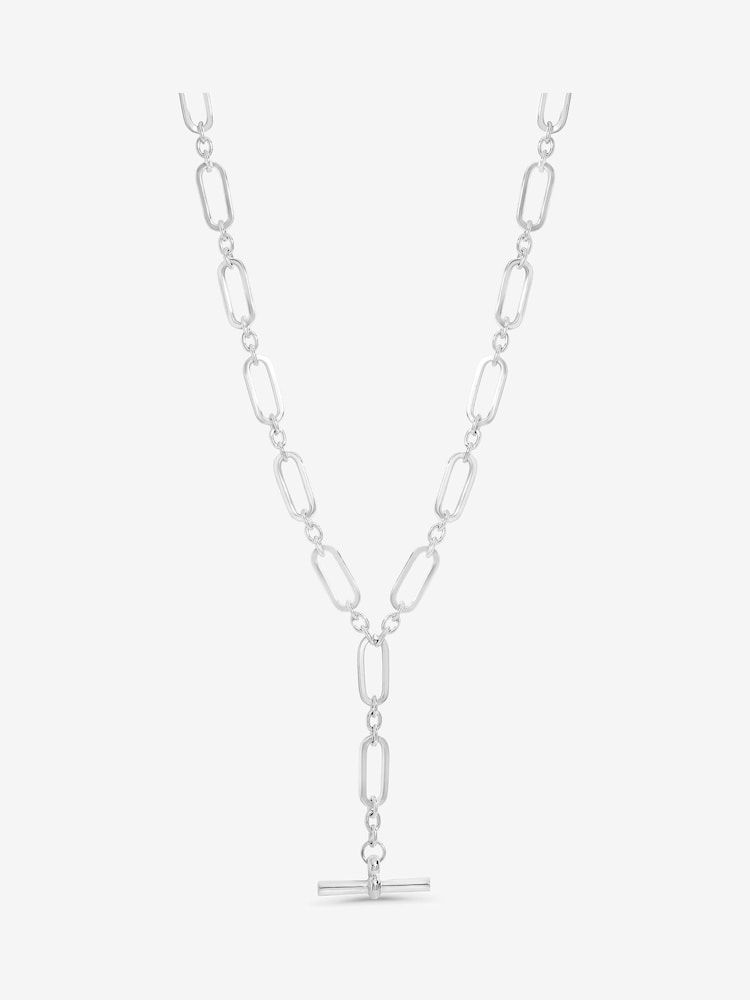 Mood Silver Tone Polished T Bar Necklace - Image 1 of 1