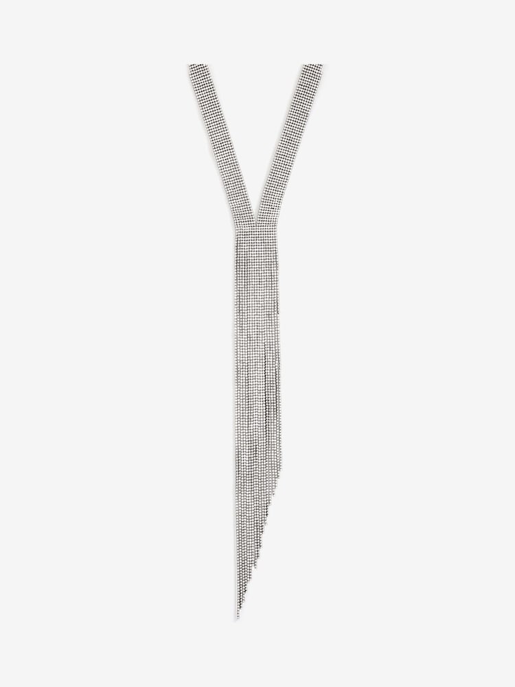 Mood Black Crystal Long Y Drop Statement Necklace - Image 1 of 2