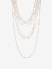Mood Cream Pearl Multi Row Statement Necklace - Image 1 of 3