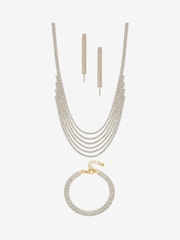 Mood Gold Tone Crystal Multirow 3 Piece Jewellery Set - Image 1 of 1