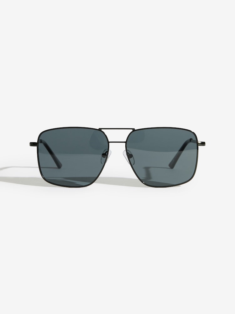 Friends Like These Black Classic Metal Frame Aviator Sunglasses - Image 1 of 3