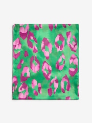 Love & Roses Green Leopard Print Lightweight Scarf - Image 3 of 5