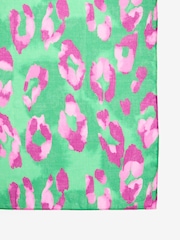 Love & Roses Green Leopard Print Lightweight Scarf - Image 4 of 5