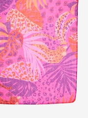 Love & Roses Pink Jungle Print Lightweight Scarf - Image 4 of 5