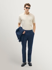 Percival Blue Tailored Linen Trousers - Image 3 of 5