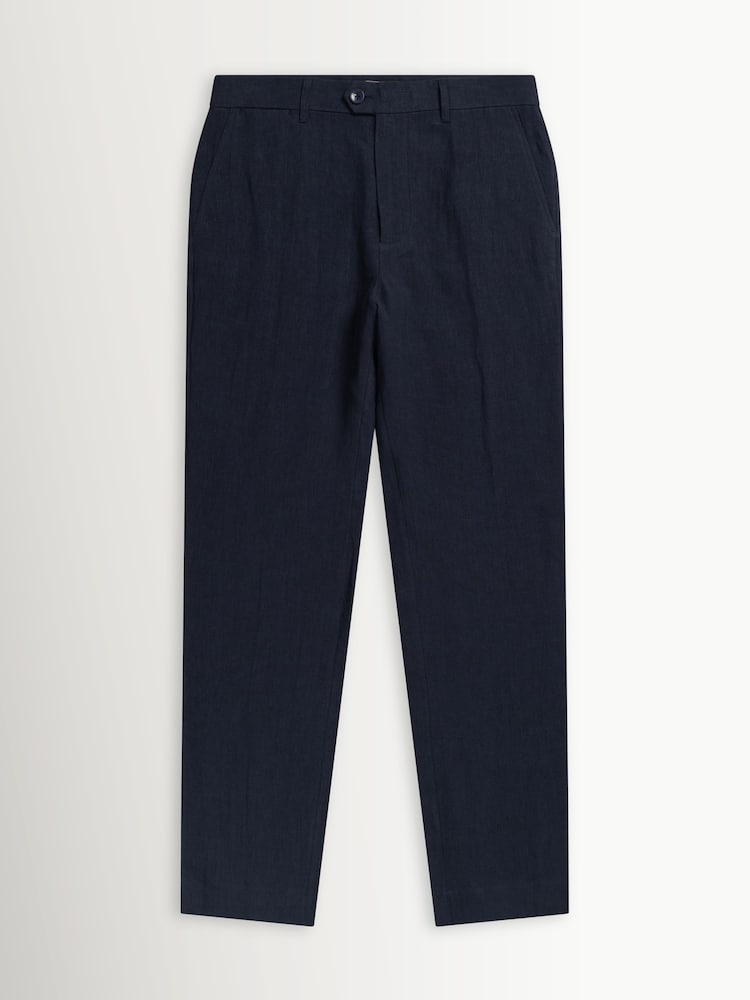 Percival Blue Tailored Linen Trousers - Image 5 of 5