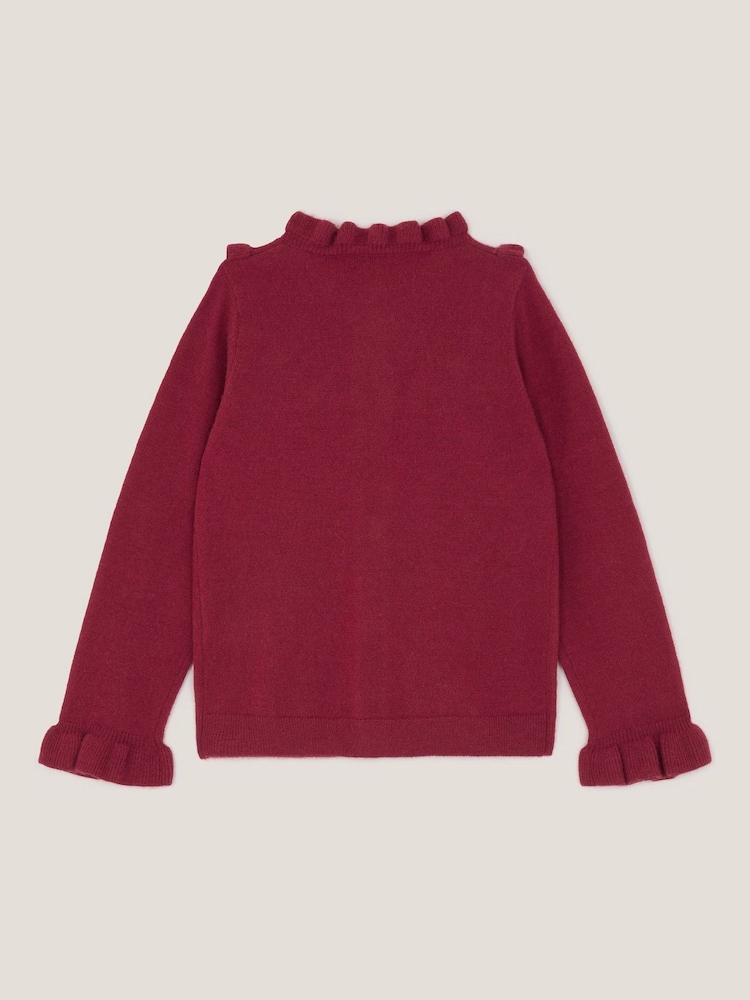 Monsoon Red Christmas Tree Embellished Cardigan - Image 2 of 3 Monsoon Red Christmas Tree Embellished Cardigan - Image 2 of 3