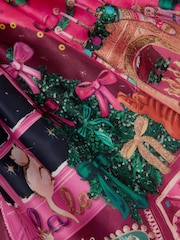 Monsoon Pink Christmas Scene Satin Skirt - Image 3 of 3