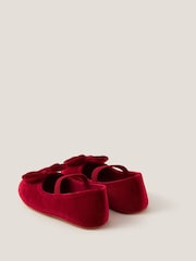 Monsoon Red Baby Bow Velvet Walker Shoes - Image 3 of 3