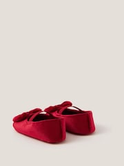 Monsoon Red Baby Bow Velvet Headband & Booties Set - Image 2 of 4