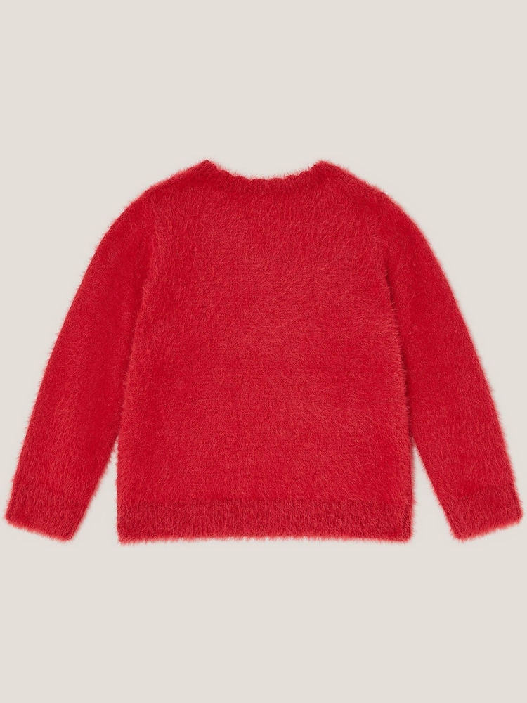 Monsoon Red Embellished Tree Fuzzy Christmas Jumper - Image 2 of 3 Monsoon Red Embellished Tree Fuzzy Christmas Jumper - Image 2 of 3