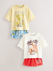 红色/蓝色 - Red/ Blue Hello Kitty Short Pyamas 2 Pack (3-16yrs) - 图片1 / 6