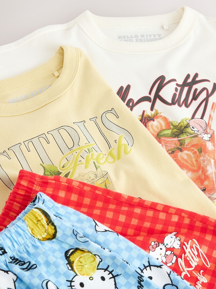 红色/蓝色 - Red/ Blue Hello Kitty Short Pyamas 2 Pack (3-16yrs) - 图片6 / 6