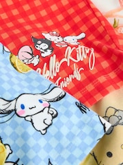 Czerwony/niebieski - Krótka piżama w kolorze czerwonym/niebieskim z motywem Hello Kitty, 2-pak (3–16 lat) - Obraz 8 z 9