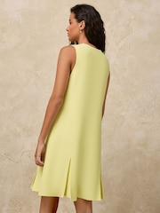 Light Yellow Smart Knitted Crew Neck Sleeveless Dress - Image 3 of 7