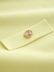 Light Yellow Smart Knitted Crew Neck Sleeveless Dress - Image 6 of 7