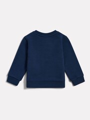 New Balance Blue Stacked Logo FT Crew Sweatshirt - Image 2 of 3