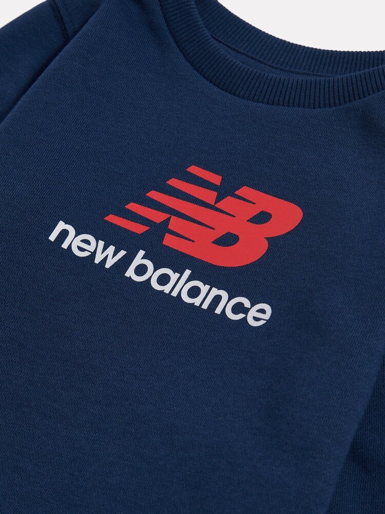New Balance Blue Stacked Logo FT Crew Sweatshirt - Image 3 of 3