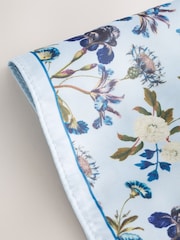 White/Light Blue Floral Slim Fit 100% Cotton Shirt, Tie, Pocket Square and Pin Kew Garden Occasion Set - Image 10 of 10