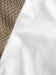 White/Neutral Knit Slim Fit Cotton Shirt and Tie Set - Image 8 of 8