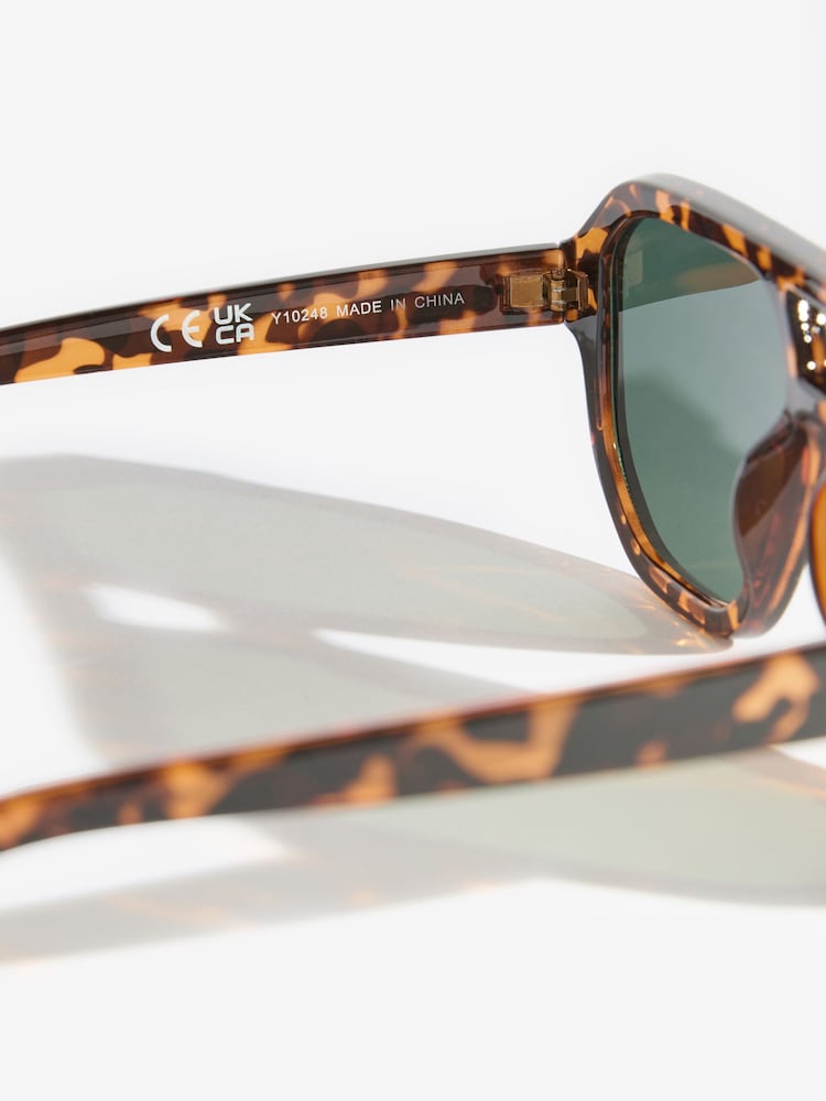 Friends Like These Brown/Green Fashion Aviator Sunglasses - Image 6 of 6