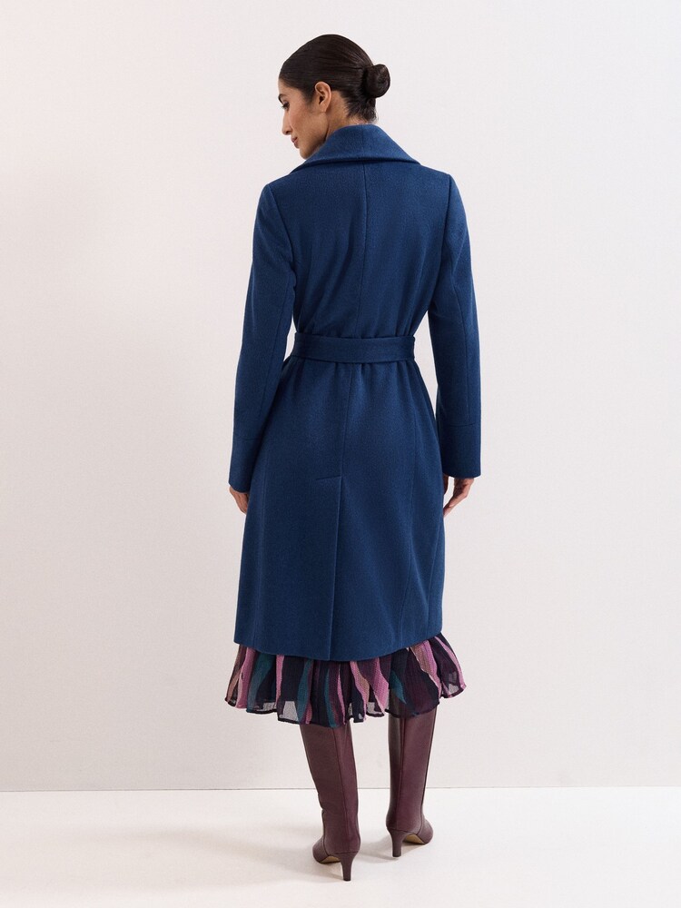Phase Eight Blue Nicci Belted Coat - Image 2 of 7 Phase Eight Blue Nicci Belted Coat - Image 2 of 7