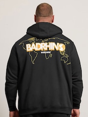 BadRhino Big & Tall Black World Map Zip Through Jacket - Image 2 of 7