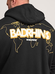 BadRhino Big & Tall Black World Map Zip Through Jacket - Image 4 of 7