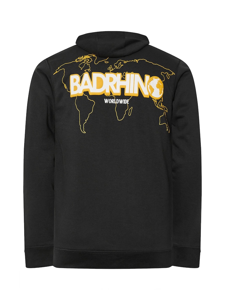 BadRhino Big & Tall Black World Map Zip Through Jacket - Image 7 of 7