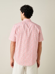Pink Deck Chair Regular Fit 100% Cotton Short Sleeve Print Shirt - Image 3 of 4