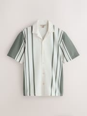 エクリュ セージグリーン - N. Premium半袖ジャージストライプシャツ - 画像 5 / 7