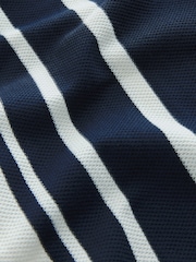 Blue/Ecru Regular Fit Short Sleeve Jersey Stripe Shirt - Image 8 of 8