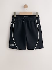 Black Piped Shorts (3-16yrs) - Image 1 of 4