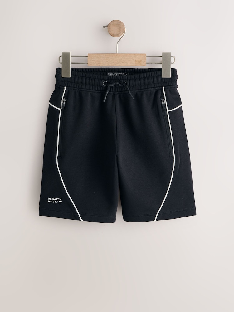 Black Piped Shorts (3-16yrs) - Image 1 of 4