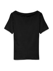 VERO MODA Black Short Sleeve Boat Neck T-Shirt - Image 5 of 5