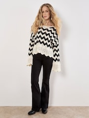 Apricot Cream Chevron Scallop Border Knit Jumper - Image 2 of 4