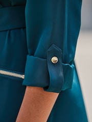 Sosandar Green Utility Shirt Dress - Image 4 of 5