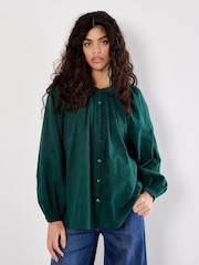 Apricot Green Embroided Cotton Shirt - Image 2 of 4