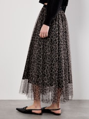 Apricot Brown Leopard Tulle Skirt - Image 4 of 4