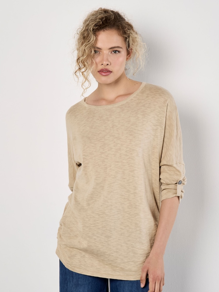 Apricot Natural Cotton Mix Knitted Light Jumper - Image 1 of 4