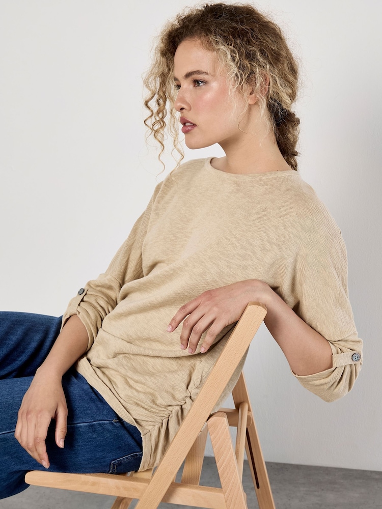 Apricot Natural Cotton Mix Knitted Light Jumper - Image 2 of 4