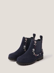 Monsoon Blue Floral Embroidered Chelsea Boots - Image 3 of 3