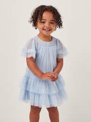 Monsoon Blue Baby Anastasia Tulle Embellished Dress - Image 1 of 4