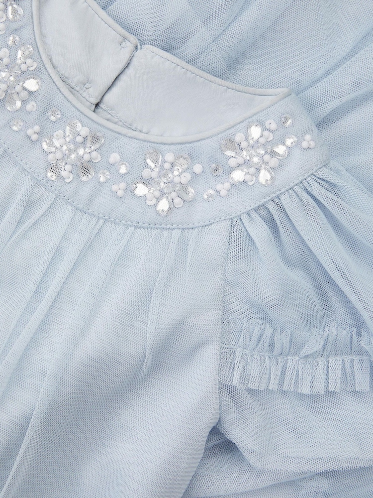 Monsoon Blue Baby Anastasia Tulle Embellished Dress - Image 4 of 4