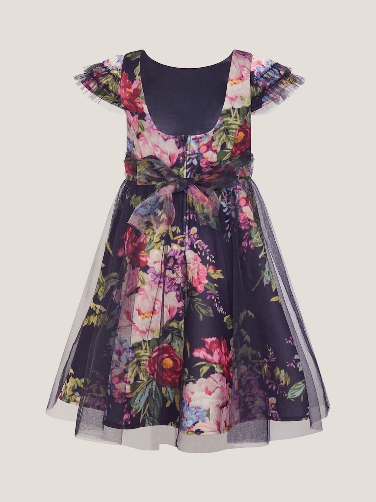 Monsoon Black Floral Tulle Layered Party Dress - Image 2 of 3 Monsoon Black Floral Tulle Layered Party Dress - Image 2 of 3