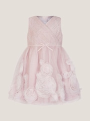 Monsoon Pink Baby Glinda Appliqué Glitter Party Dress - Image 3 of 3