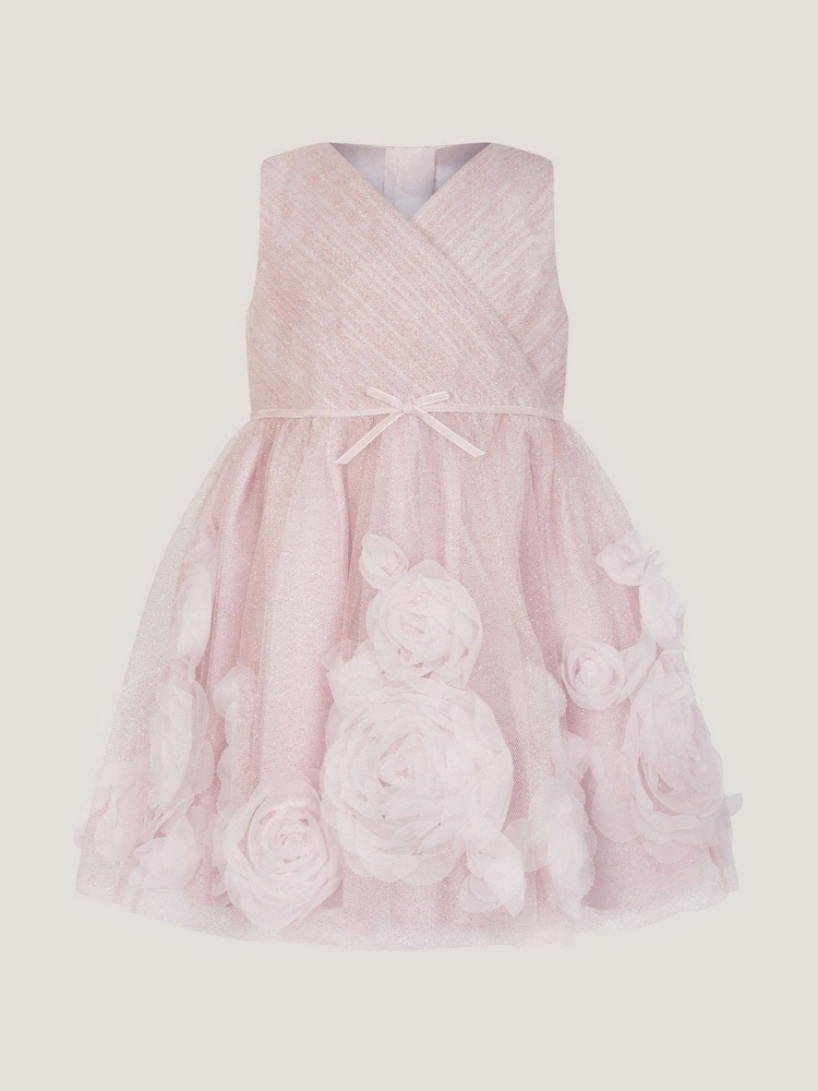 Monsoon Pink Baby Glinda Appliqué Glitter Party Dress - Image 3 of 3