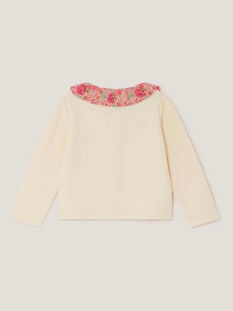 Monsoon Cream Nbg Woven Ditsy Frill Col Cardigan - Image 2 of 3 Monsoon Cream Nbg Woven Ditsy Frill Col Cardigan - Image 2 of 3