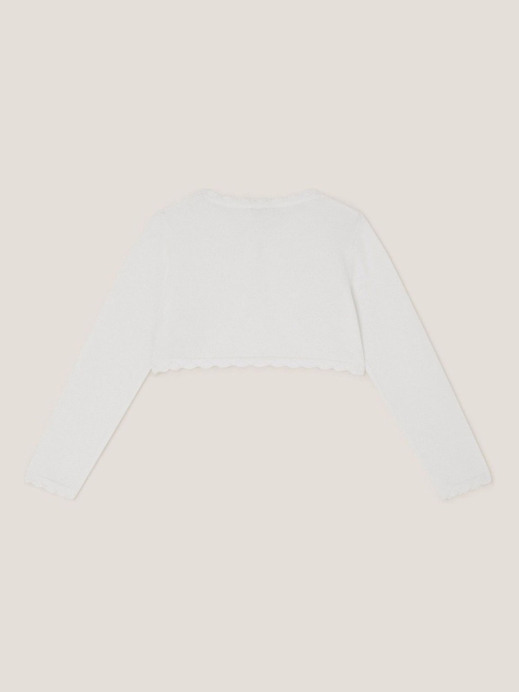 Monsoon Cream Maeve Bow Button Cardigan - Image 2 of 3