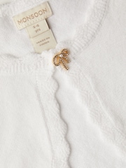 Monsoon Cream Maeve Bow Button Cardigan - Image 3 of 3